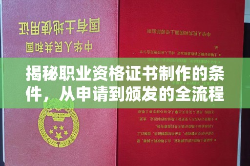 北镇揭秘职业资格证书制作的条件，从申请到颁发的全流程解析